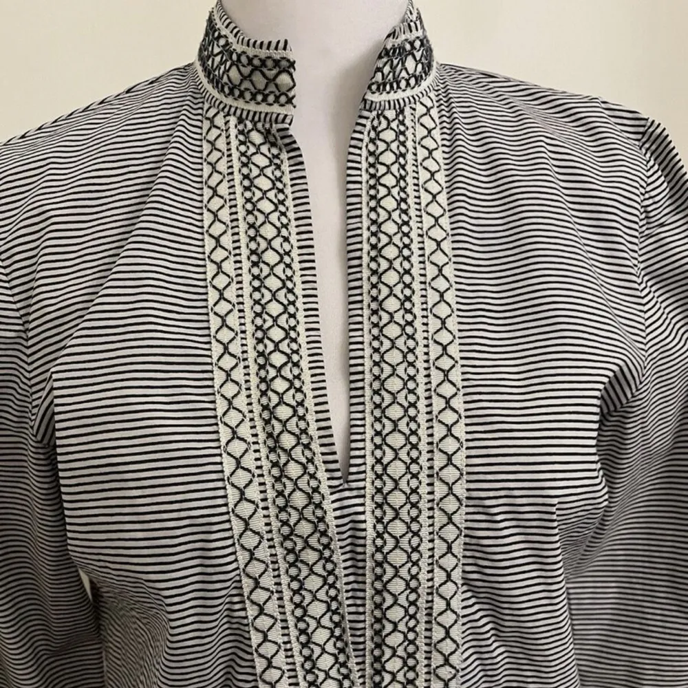 Tory Burch Embroidered striped tunic 3/4 sleeve dress size 2 (4-6) - Image 5