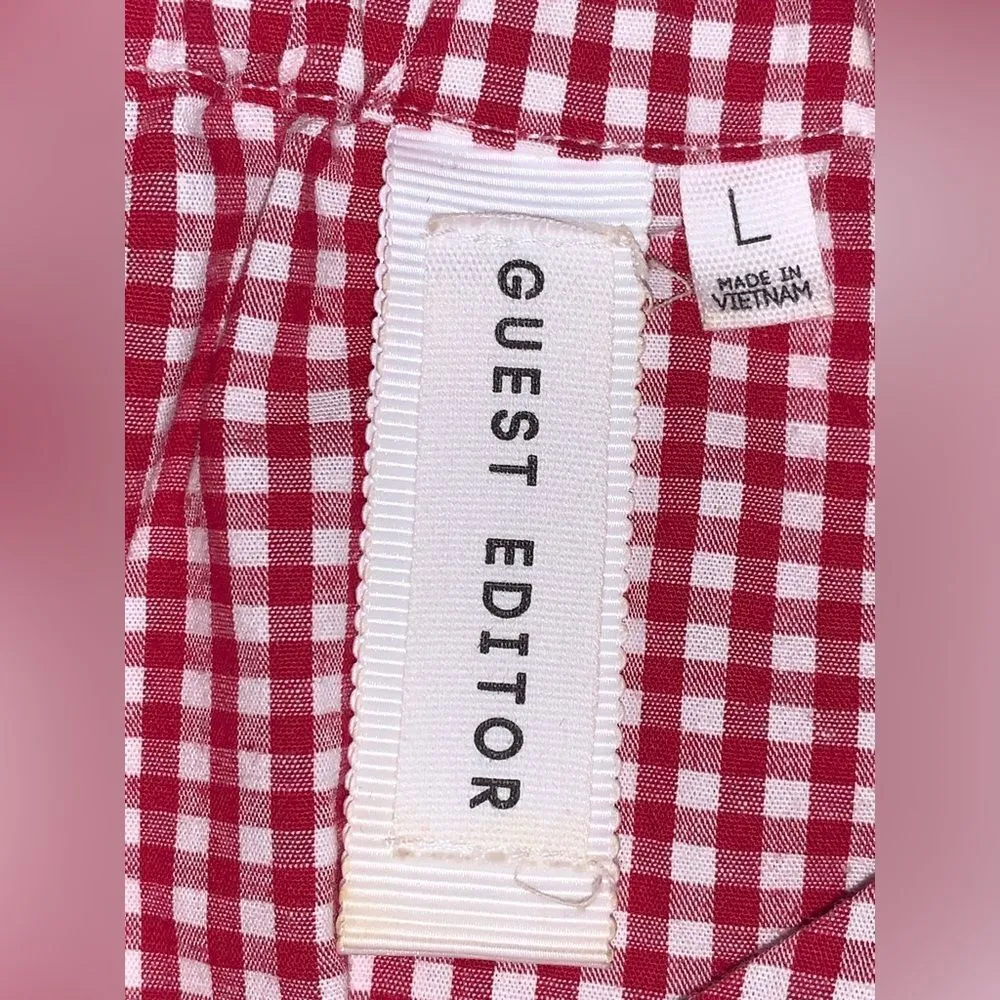 Guest Editor: Beautiful red and white gingham Blouse Size L - Image 7