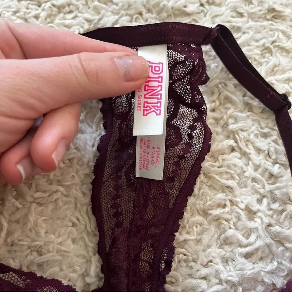 Victoria's Secret Pink Push Up bralette Marroon size small (aa-c) - Image 2
