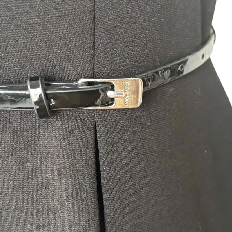 Calvin Klein Fit-and-Flare Striped Belted Dress - Image 3