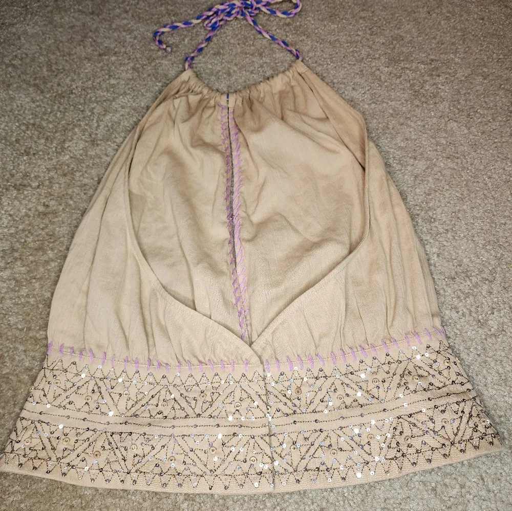 Halter boho beaded top Purple - Image 2