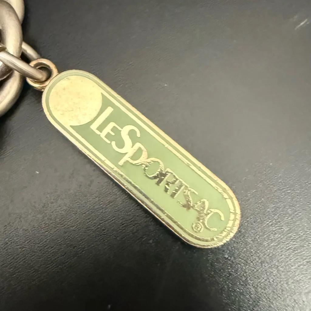 LESPORTSAC Silver-tone Enameled Flower Rhinestones Bag Charm Keyring Keychain - Image 6