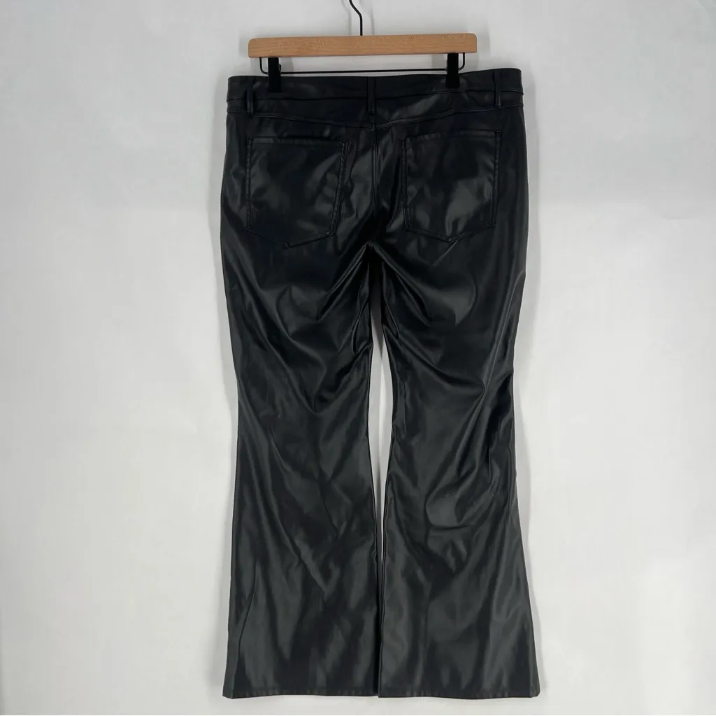 Wild‎ Fable Black Faux Leather Low Rise Flare Pants Size 14 - Image 6