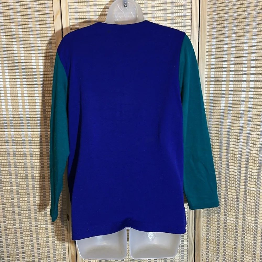 Alfred Dunner Vintage 1990s Y2K Jewel Tone Floral Layered Cardigan Sweater Small - Image 11