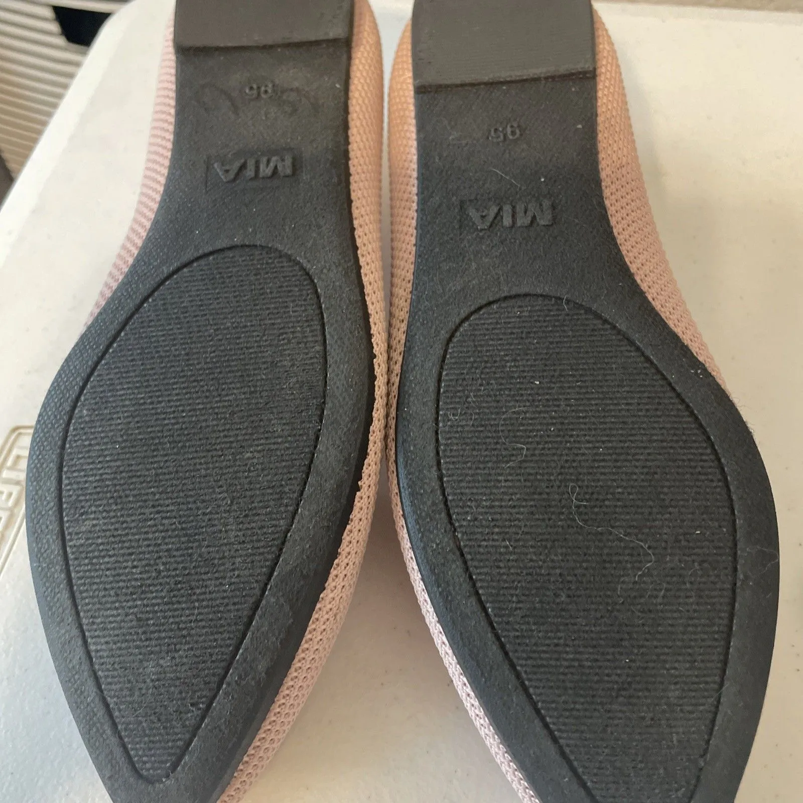 MIA Lixya Ballet Flats Women 9.5 Blush Knit Fabric Stretch Pointed Toe Slip on - Image 9