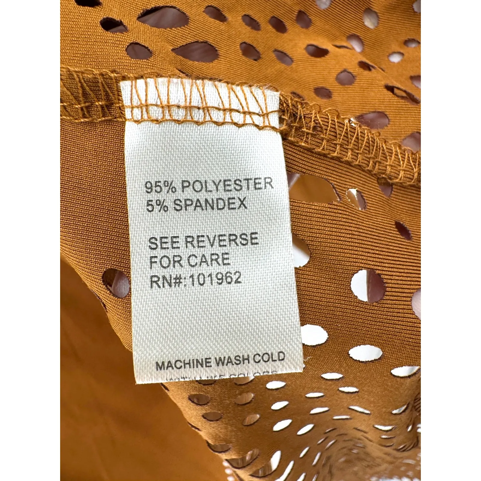 Chances‎ R Laser Cut Cardigan Jacket L Western Cowgirl Rust Brown Boho Duster Size L - Image 4