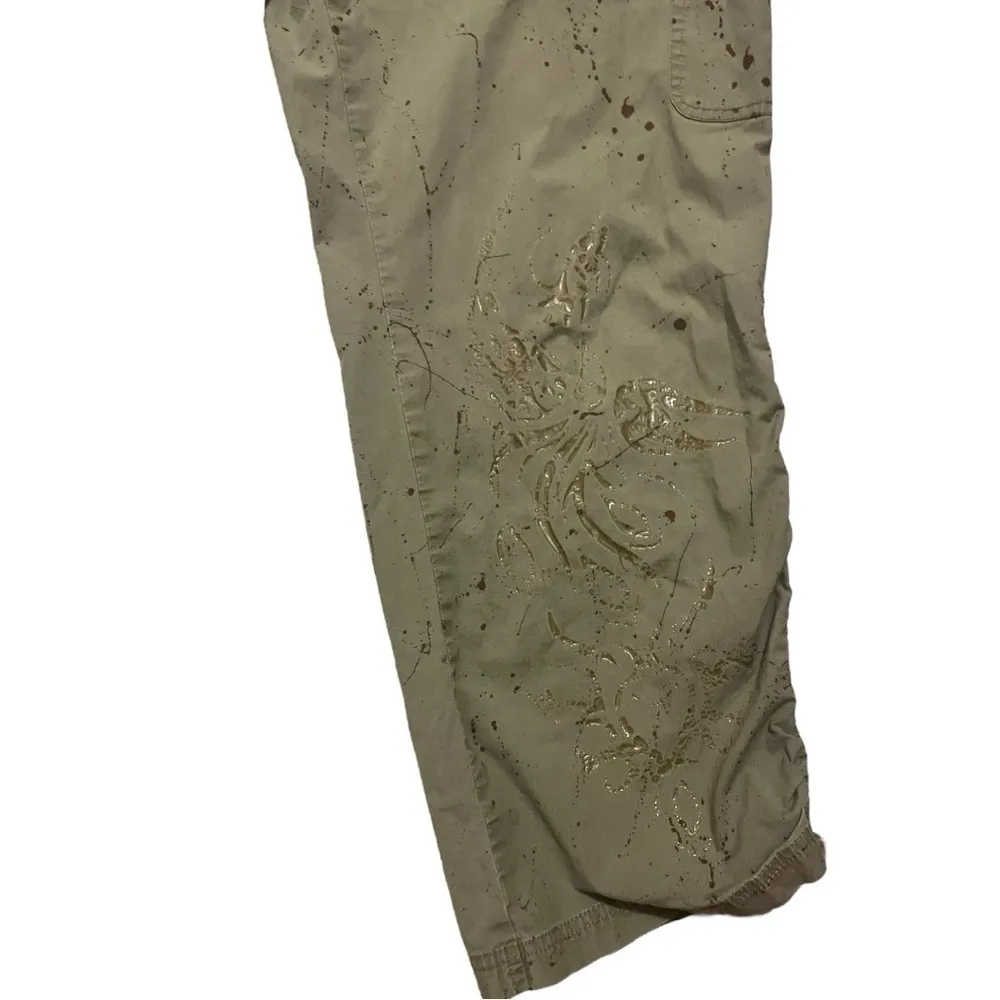 Vintage Y2K Venezia Streetwear‎ Tribal Graphic Splatter Paint Cargo Pants Tan 20 Size undefined - Image 5