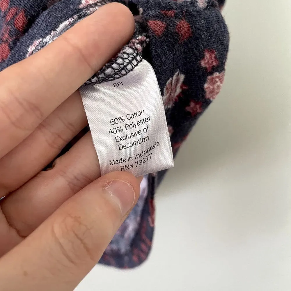 Sonoma flutter sleeve casual summer top floral blue pink shirt comfortable style - Image 4