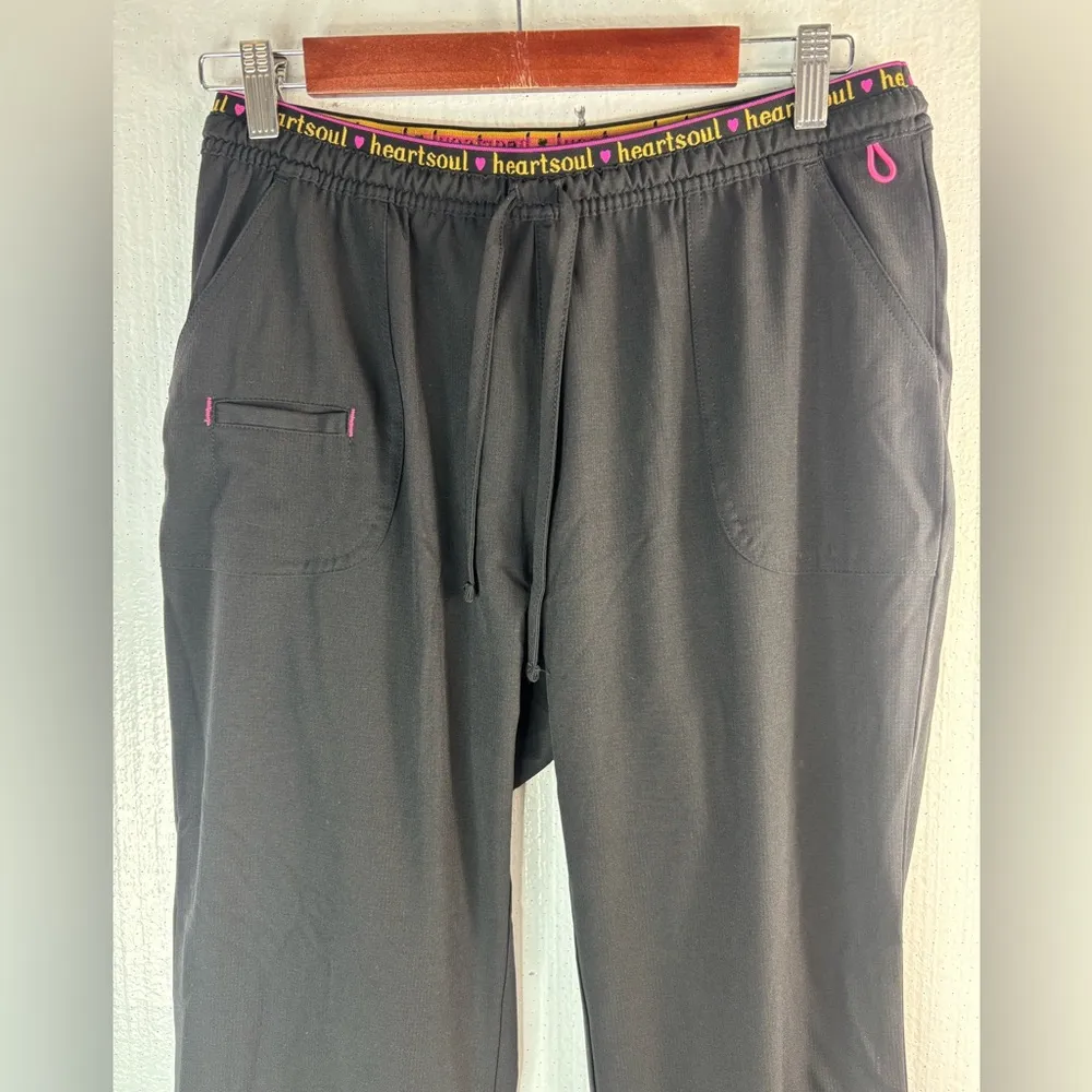 HeartSoul M Black Pocketed Pull On Scrub Pants Size M - Image 9