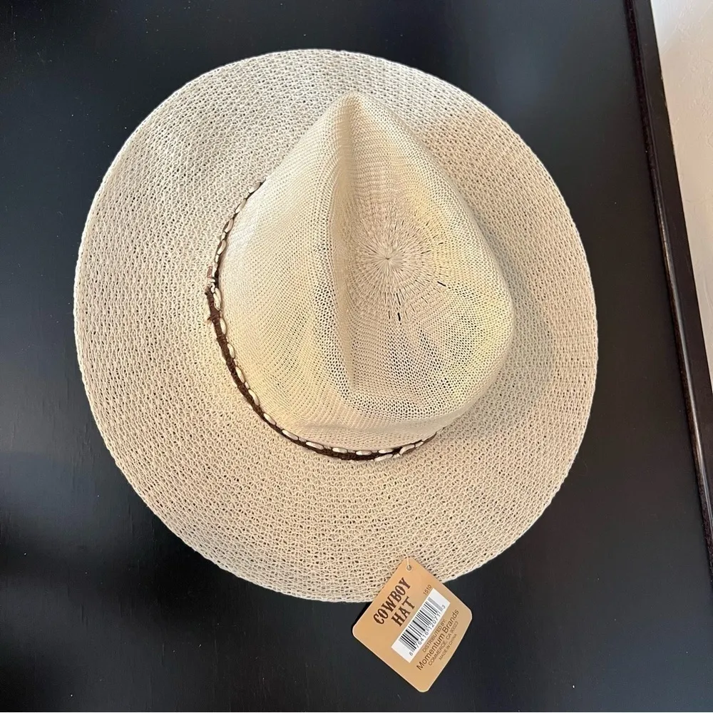 NWT cowboy hat, polyester, mock straw hat, adult - Image 4