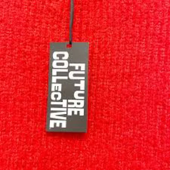 NWT Future Collective Women's Crewneck Relaxed Teddy Sweater Red M Size M - Image 4