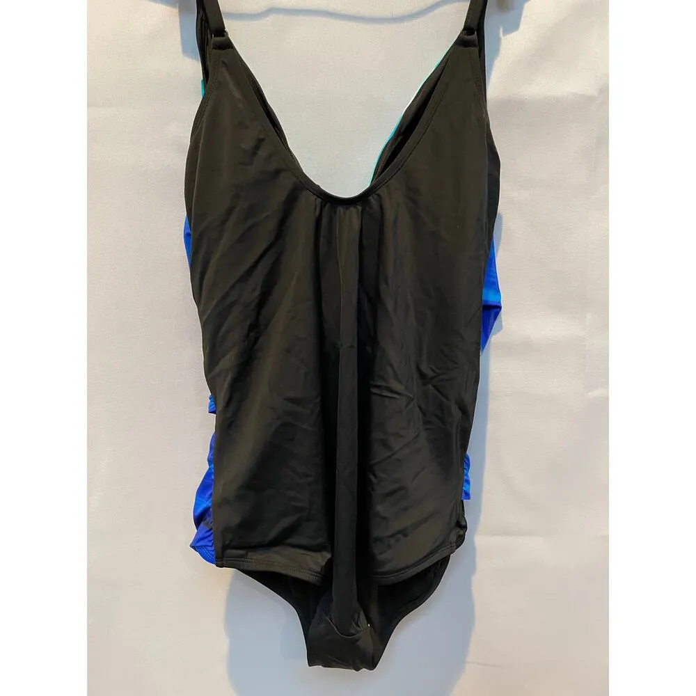 Embrace Your Curves by Miracle Brands Women's One Piece Swimsuit, Blue, Size 3X Blue - Image 4