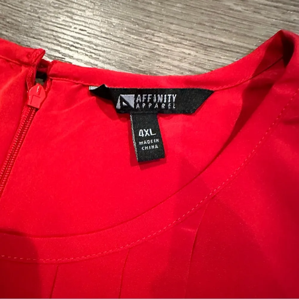 Women's Long‎ Sleeve Affinity Apparel Red Dress Top Size 4XL - Image 3