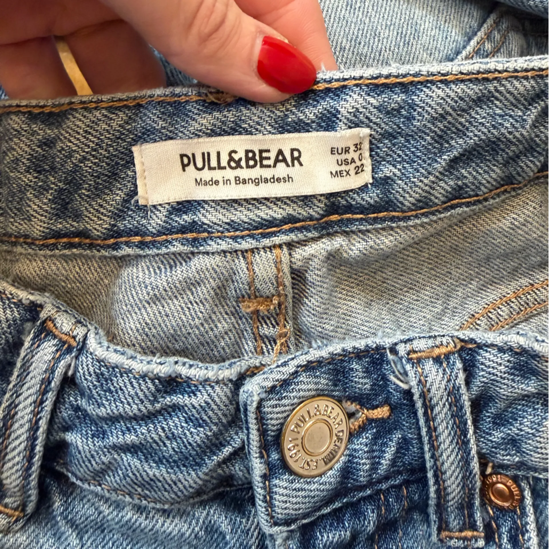 Pull&Bear Blue Wide Leg Jeans Size 0 - Image 3