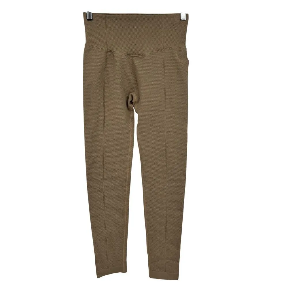 Zyia Firm & Free Seamless Leggings high rise athleisure taupe beige size large - Image 2