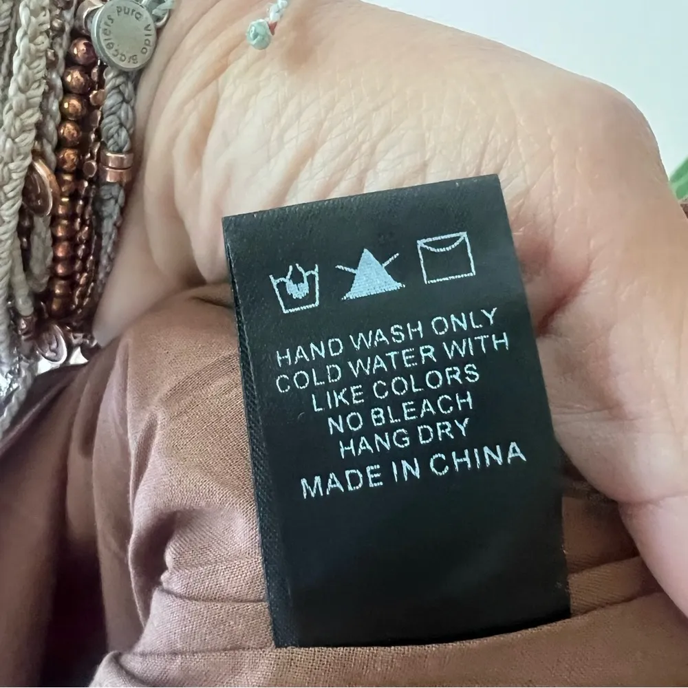 VICI pleated front high waisted shorts brown Women’s SIZE SMALL linen blend chic - Image 7