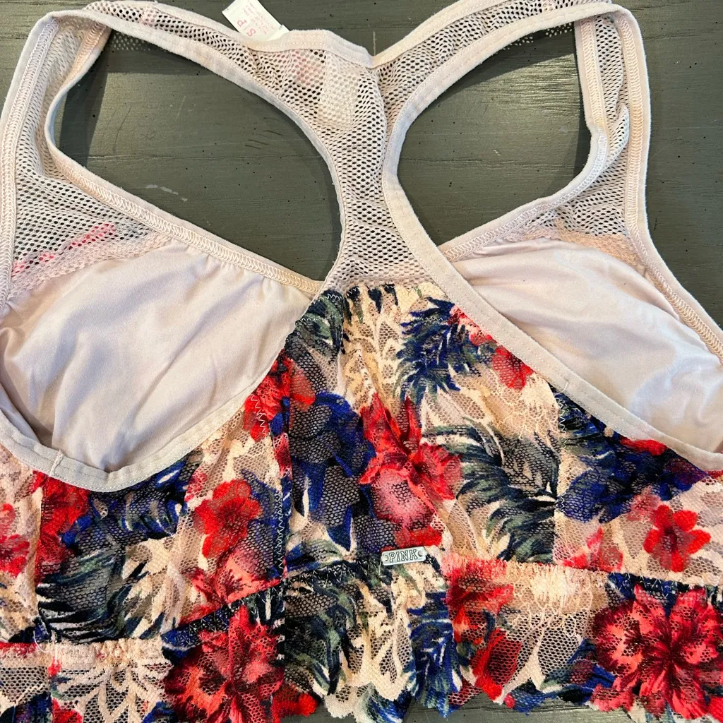 PINK Victoria’s Secret Floral Tropical Lace Bralette - Image 4