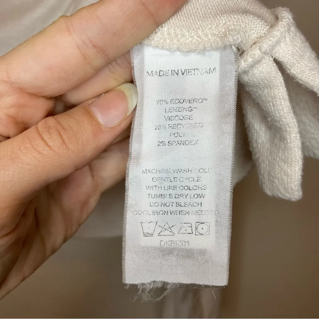 QUINCE Brushed Viscose Cropped Lounge Hoodie Heather Oatmeal Beige Sz Small - Image 11