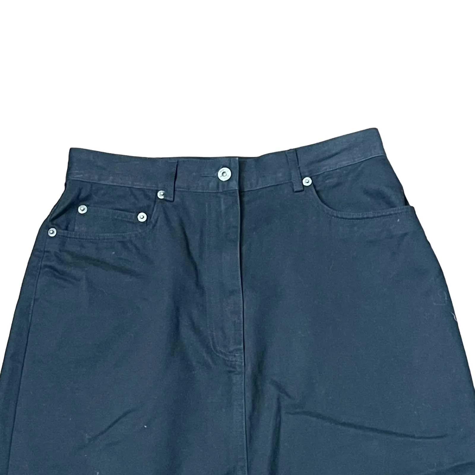 Marsh Landing Pencil Straight Mini Skirt Women 6 Front Slit Black 100%‎ Cotton - Image 2