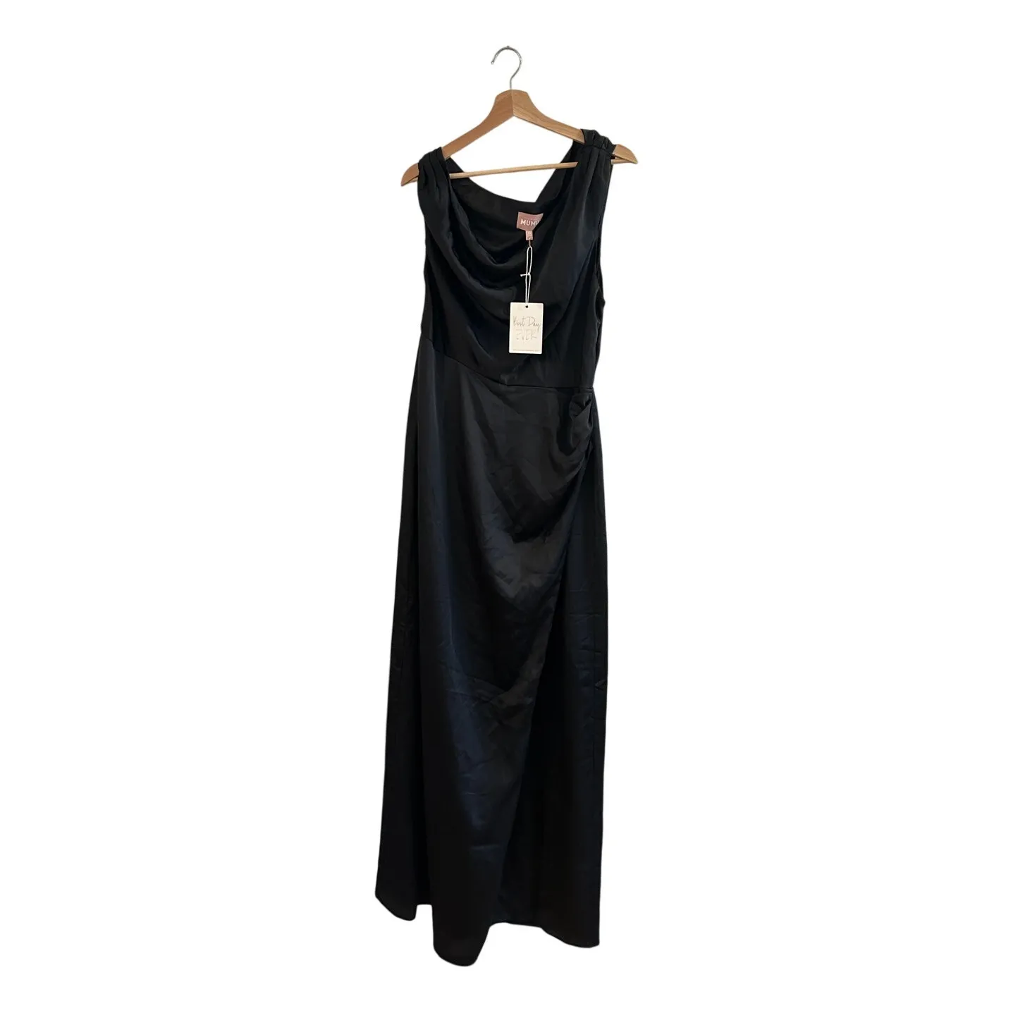 Show Me Your Mumu Jodie Dress in Black Luxe Satin XL NWT - Image 3