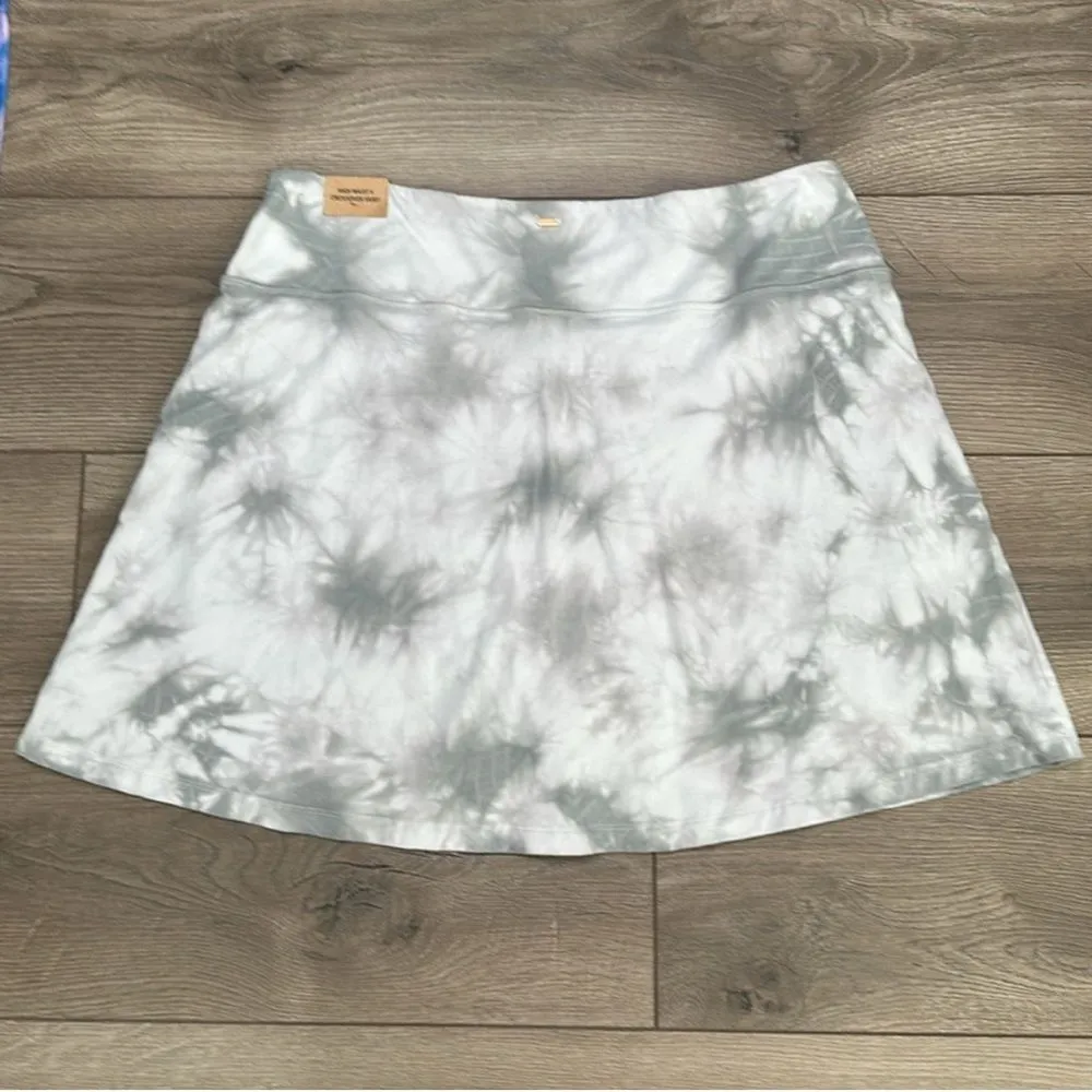 PINK By VS High Waist V Cross Over Active Skirts Tie‎ Dye Gray Purple Size XXL - Image 3