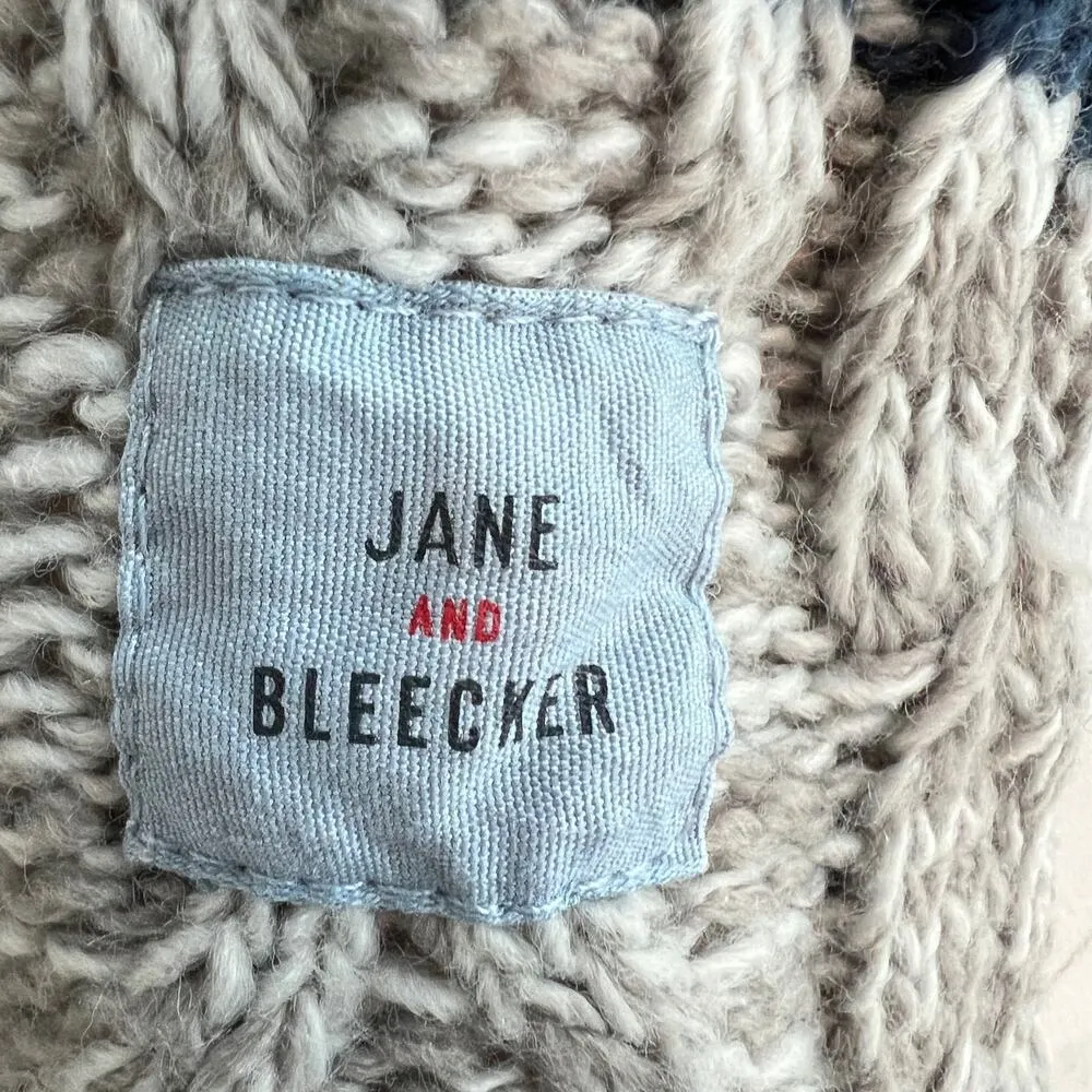 Jane And Bleecker Sherpa Fleece Lined Cable Knit Slipper Socks NWOT NAVY/Gray - Image 5