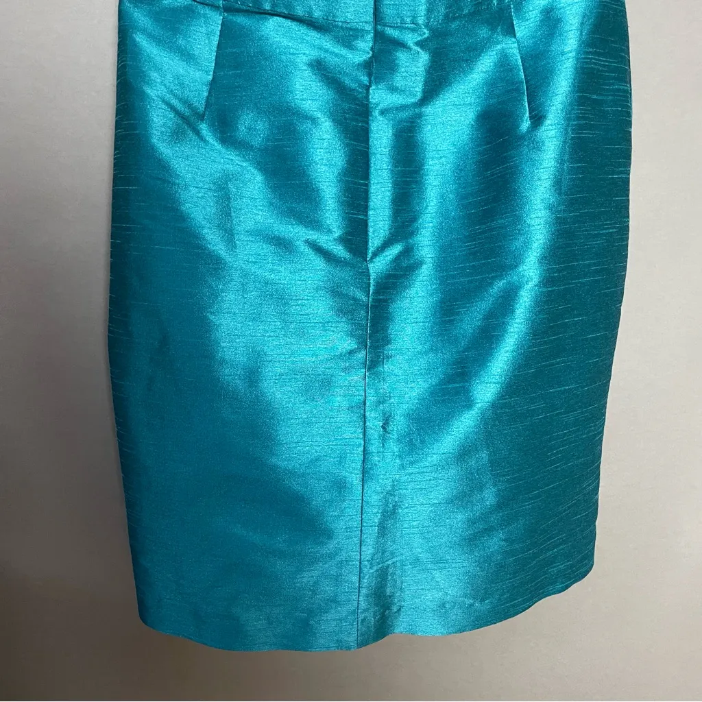 Alfred Sung Bridesmaid Dress Short Strapless Sz 16 Niagara Teal Blue Prom Formal - Image 7
