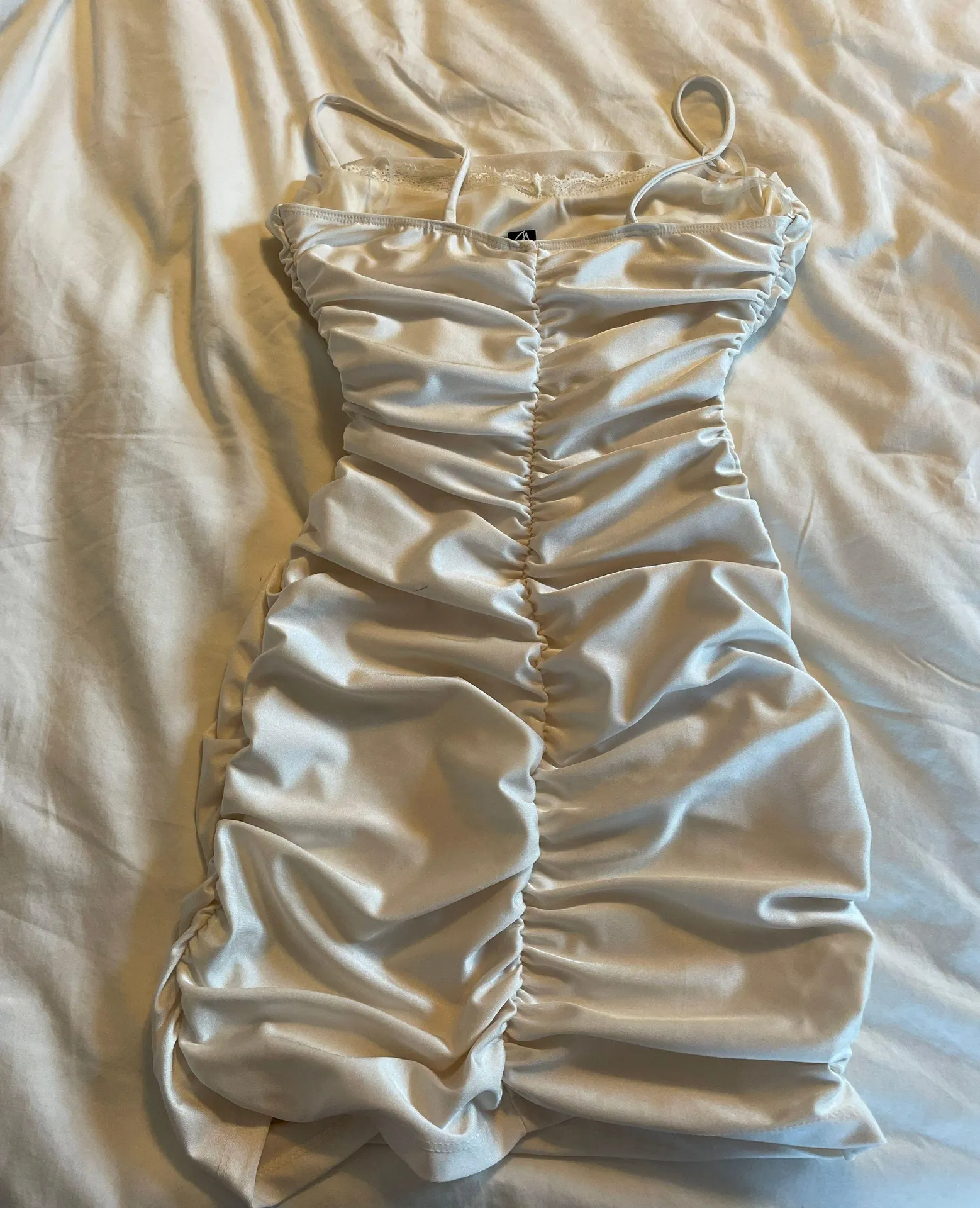 Cream Formal Mini Dress - Image 2