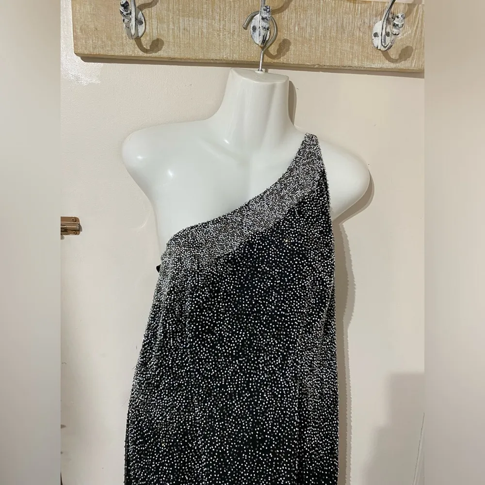 Scala Silk Beaded One Shoulder Long evening gown 1X NWOT - Image 4