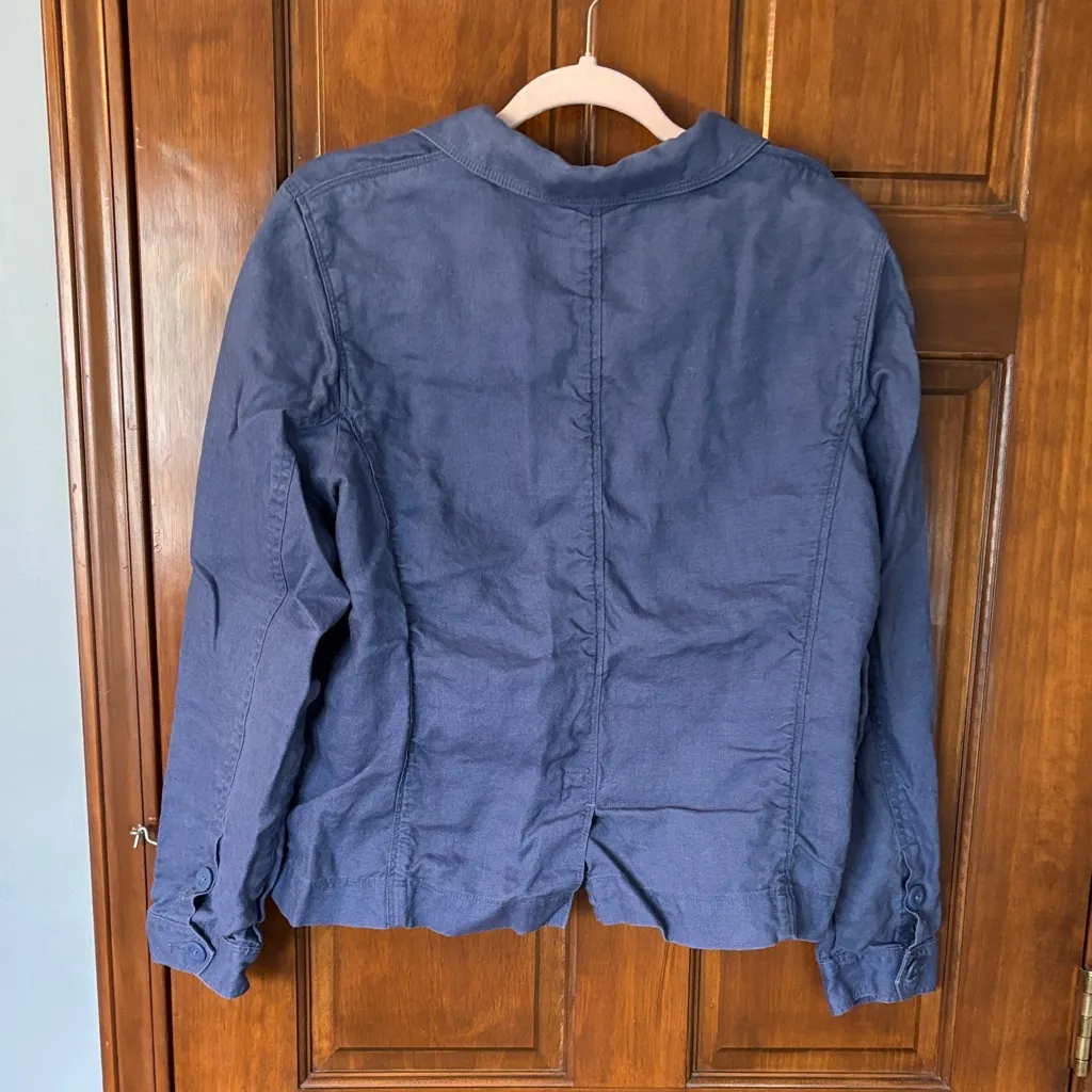 L.L. Bean Women's Navy Utility Jacket Size Large Blue - Image 4