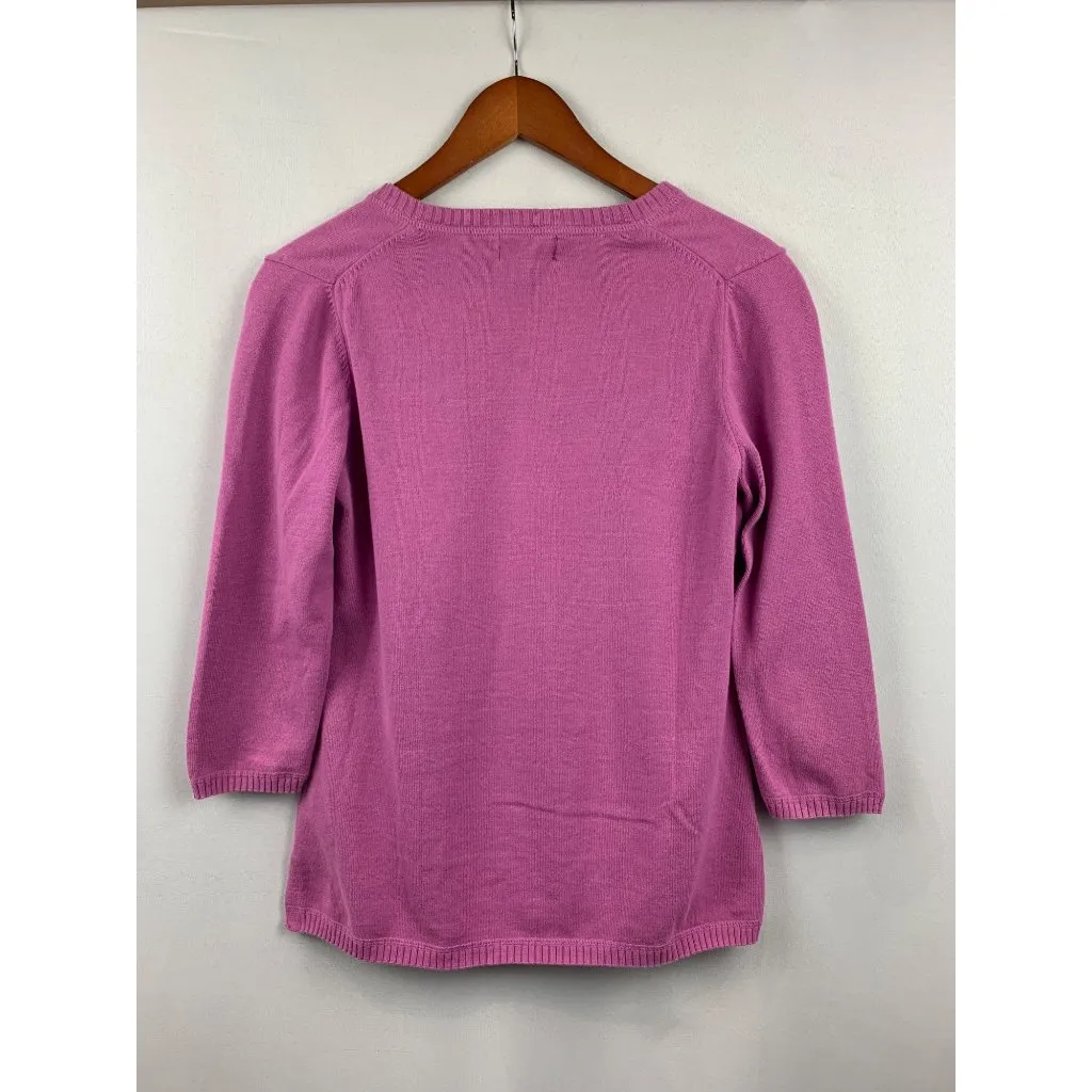 Eddie Bauer Womens Pink Cotton Pullover Sweater S - Image 5