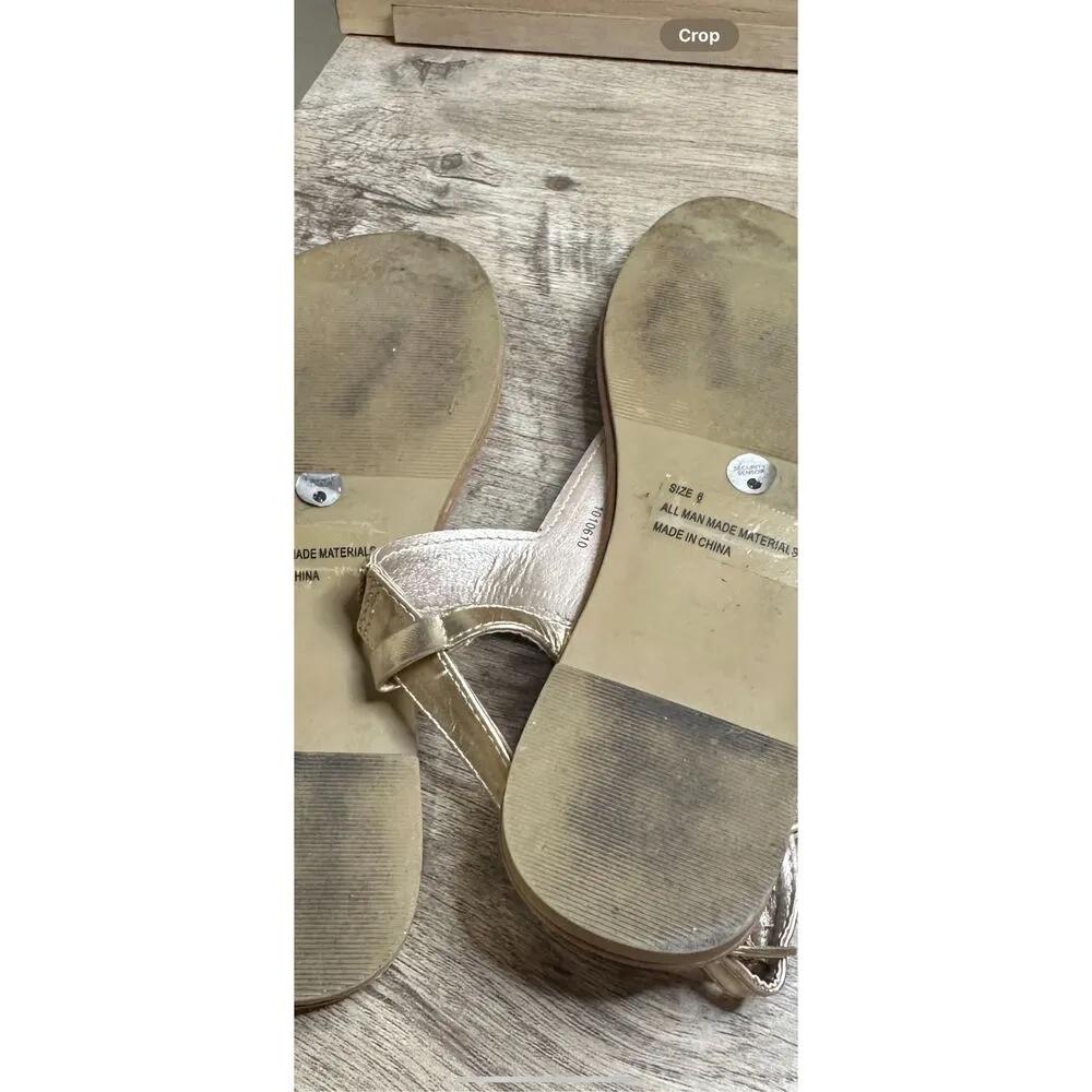 Charlotte Russe Women’s 6 Tan Jeweled Sandals - Image 5