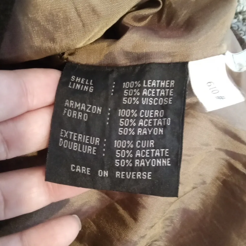 Kenneth Cole Reaction Chocolate Brown Leather Acadamia Y2k Jacket Small - Image 6