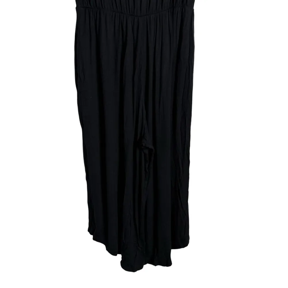 La Blanca Black Draped Wide Leg Sleeveless Coverup Lounge Jumpsuit Size Large - Image 6
