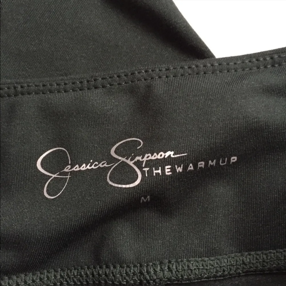 Jessica Simpson Olive Vinyl Star Leggings Medium - Image 4