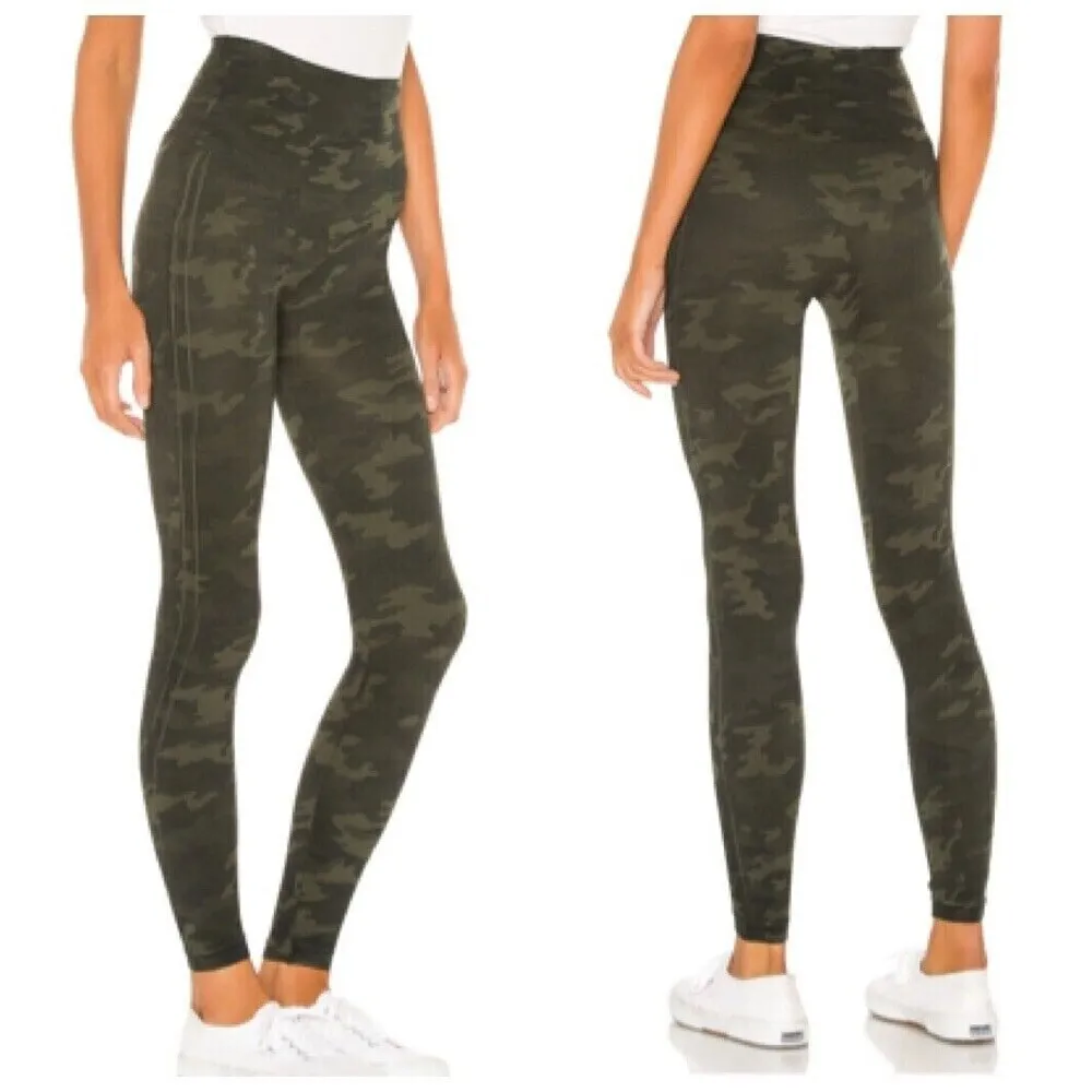 Spanx Look At Me Now Leggings Green Camo Women’s Size Small Seamless Control - Image 2