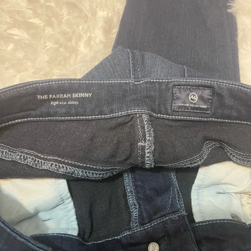 Adriano Goldschmied Farrah skinny high rise blue denim jeans size 28 - Image 7