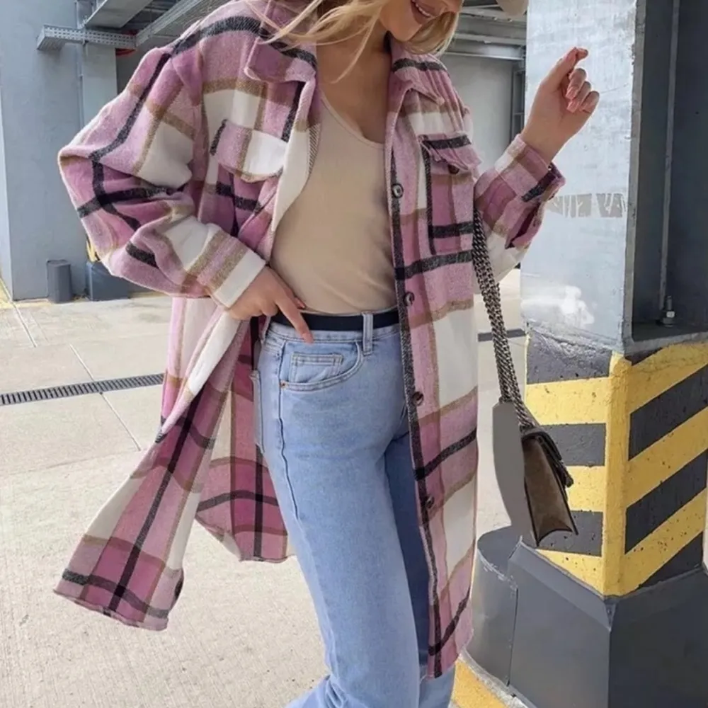 Bailey Rose Pink Plaid Flannel Shacket‎ Size XS - Image 4