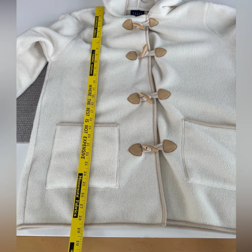 Vintage Crazy Horse Ivory Cream Fleece Hooded Anorak Jacket Coat Size Medium Tan - Image 9