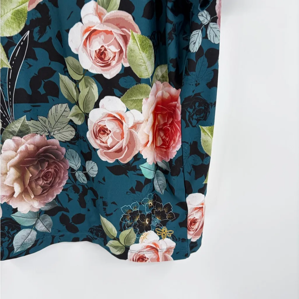 Johnny Was Teal Activewear athletic workout t-shirt short sleeve Top sz medium - Image 6