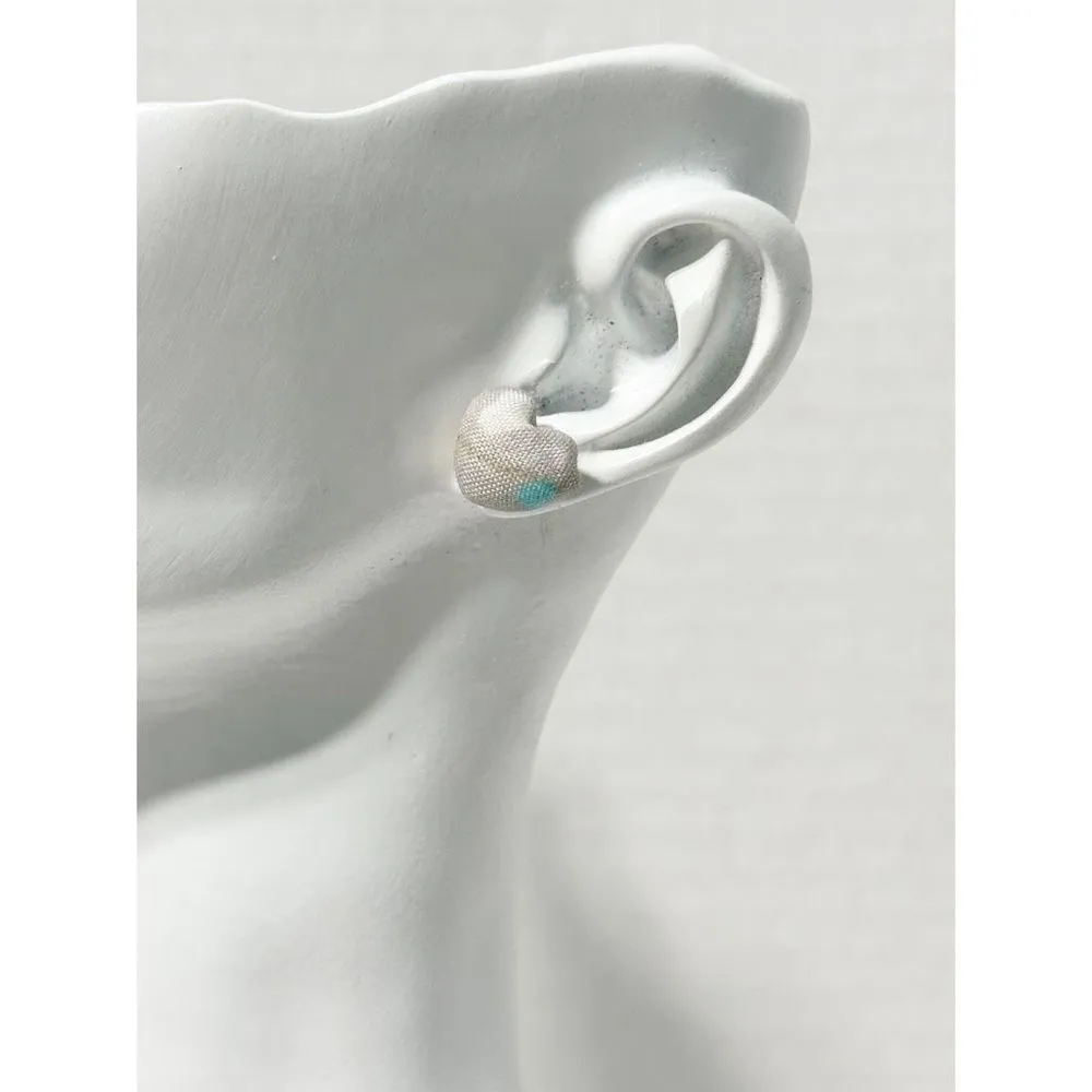 Polka dots & Heart Print Round Star &‎ Heart Shape Fabric Stud Earrings 3 Pairs Red - Image 2