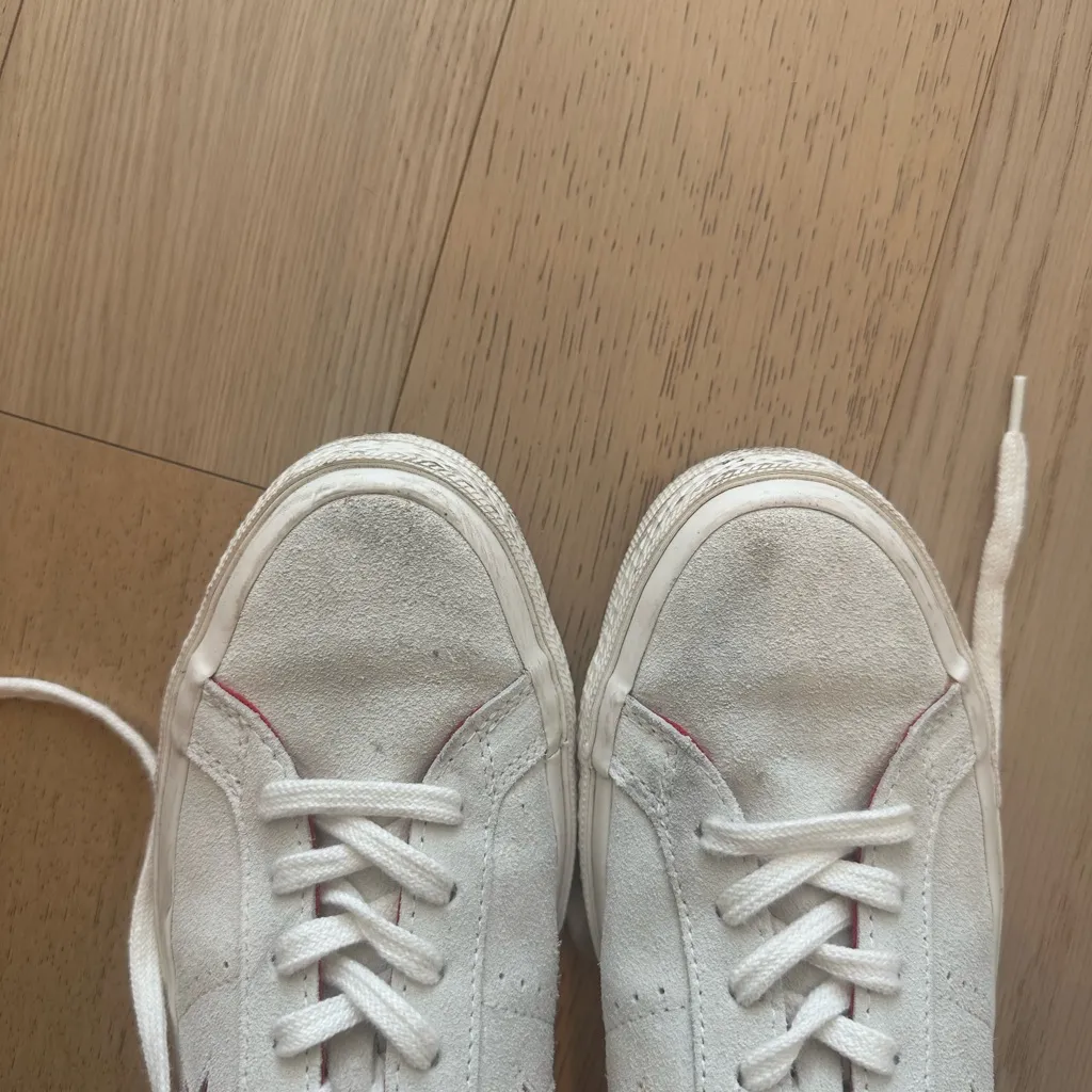 Custom Converse One Star White and Red Sneakers - Image 5