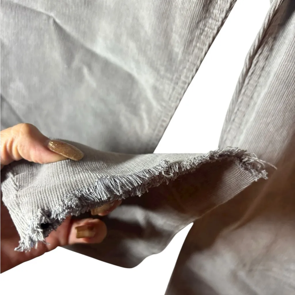 Tractr “Mona” High Rise Crop Corduroy Pants Womens 10/30 NWT Gray - Image 7