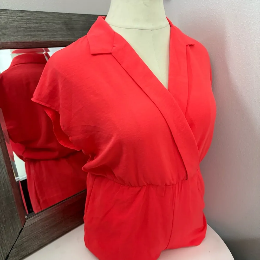 NWT- Ecowish orange  romper V-Neck Blouson Style - Image 13