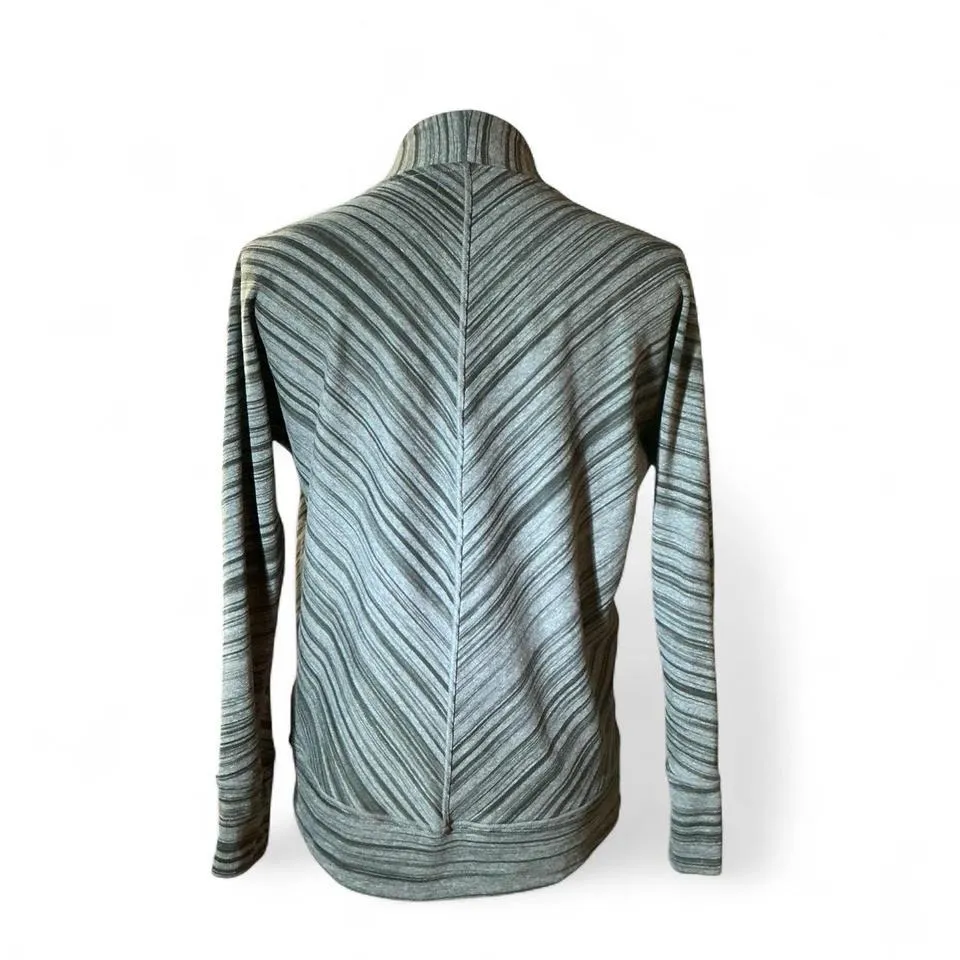 Prana Womens Gray Stripe Open Front Cardigan Sweater Preppy - Image 2