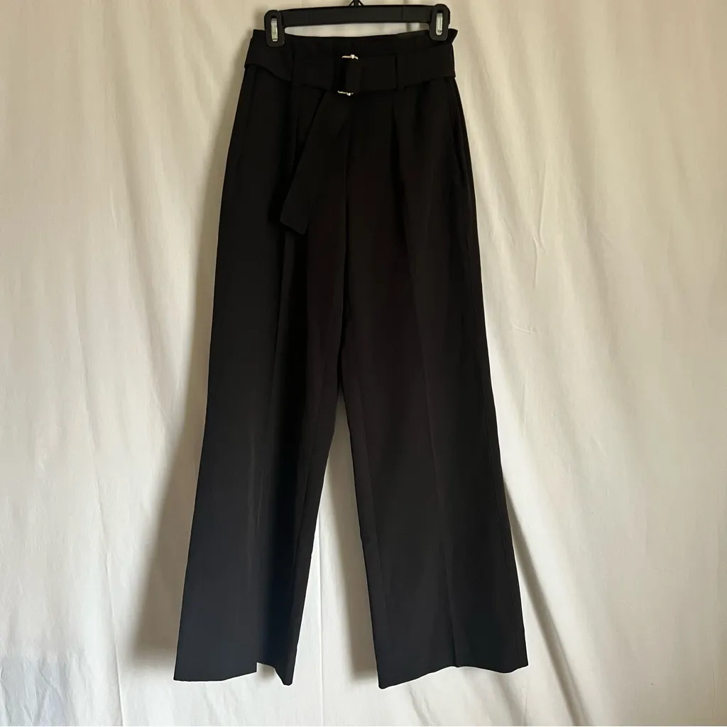 WHBM Petite Luna Wide Leg Trousers Black Women’s Size 0 - Image 4