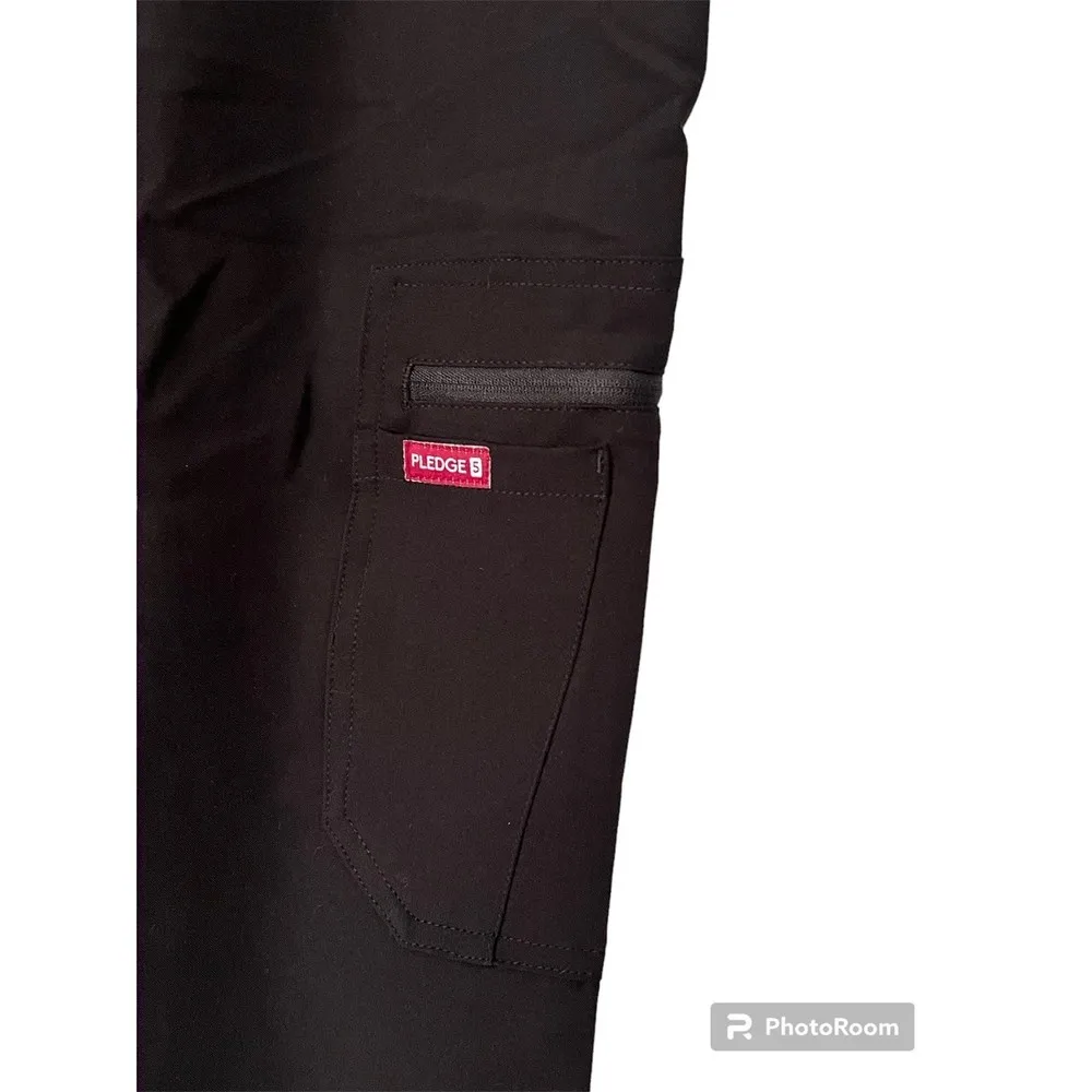 Pledge 5 Black Burgundy Colorblock Jogger Scrub Nursing Medical Pants sz 4XL NEW - Image 4