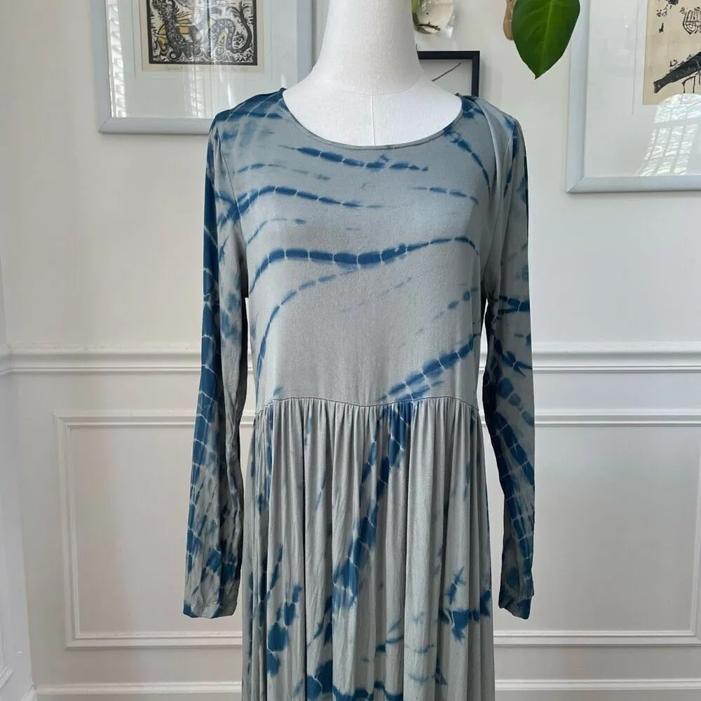 Anthropologie DolanTie Dye Eliska Maxi Dress Sage Moss Green Indigo Blue S - Image 4