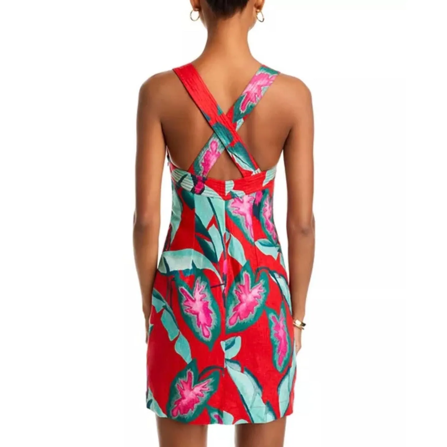 FARM Rio Red Summer Foliage Mini Dress - Image 2