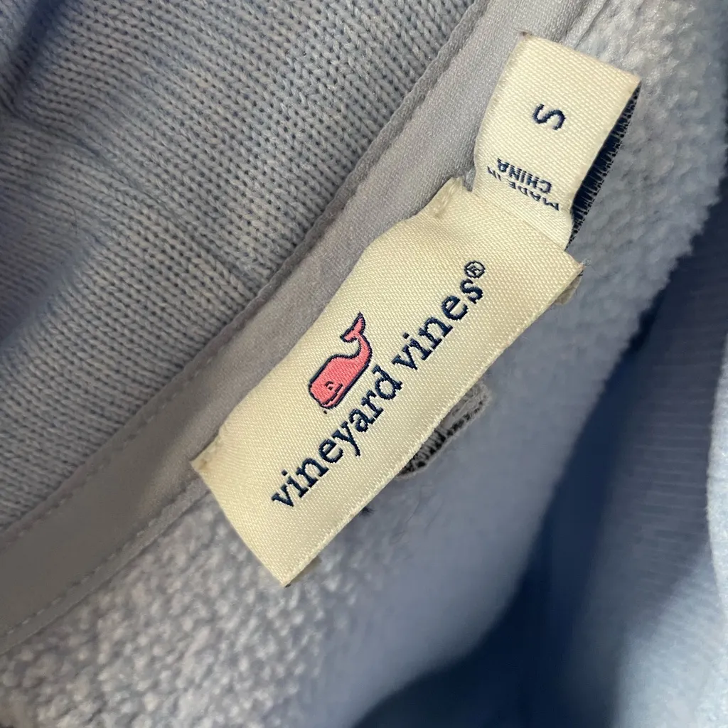 Vineyard Vines Sweater Fleece Funnel Neck Shep Shirt Size Small Baby Blue - Image 6
